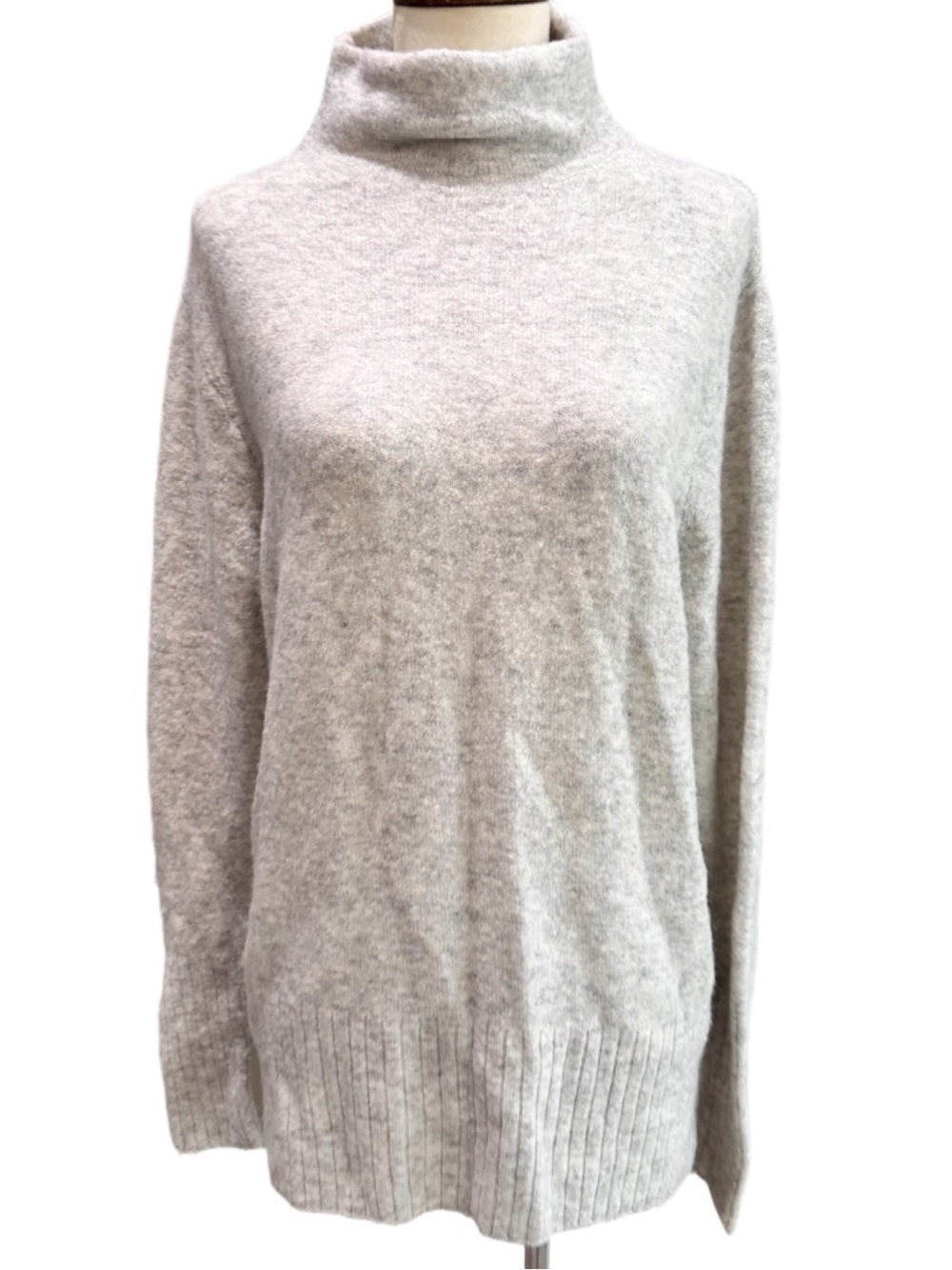 Daniel Cremieux wool alpaca Light Gray Turtleneck Sweater Women's Cozy Knit L